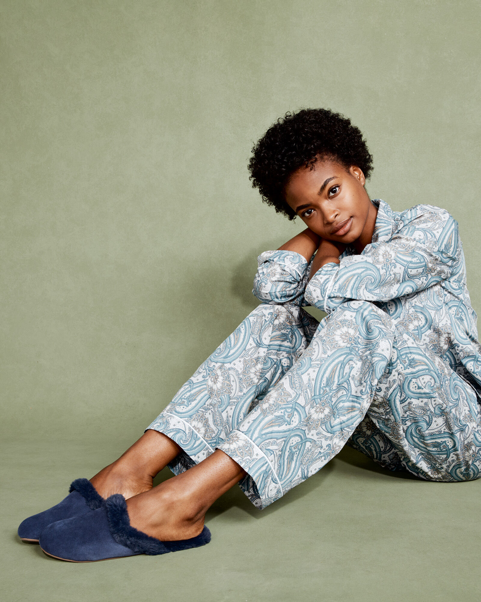 Organic True Cotton Paisley Drawstring Pants