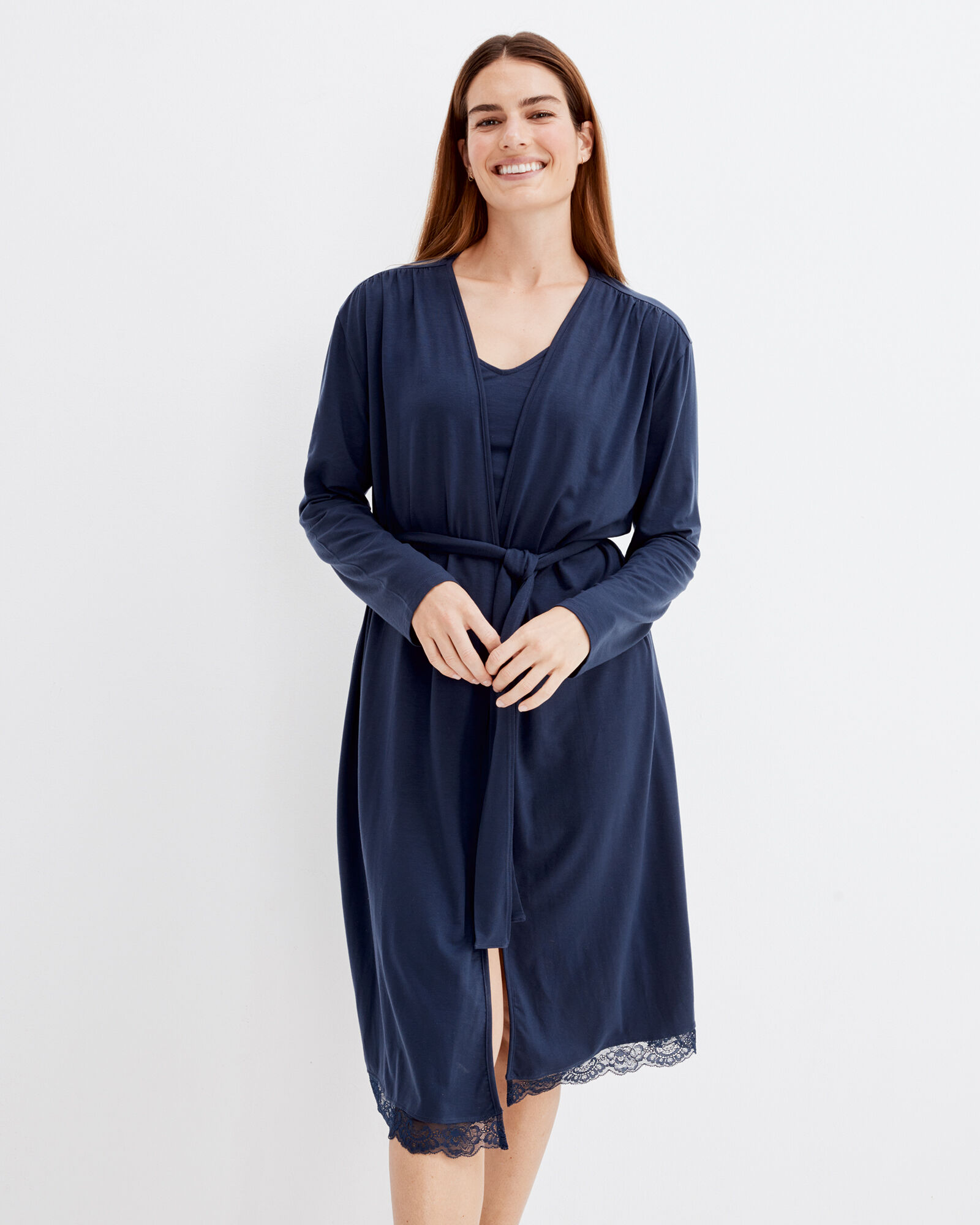 TENCEL&trade; Lace-Trim Robe