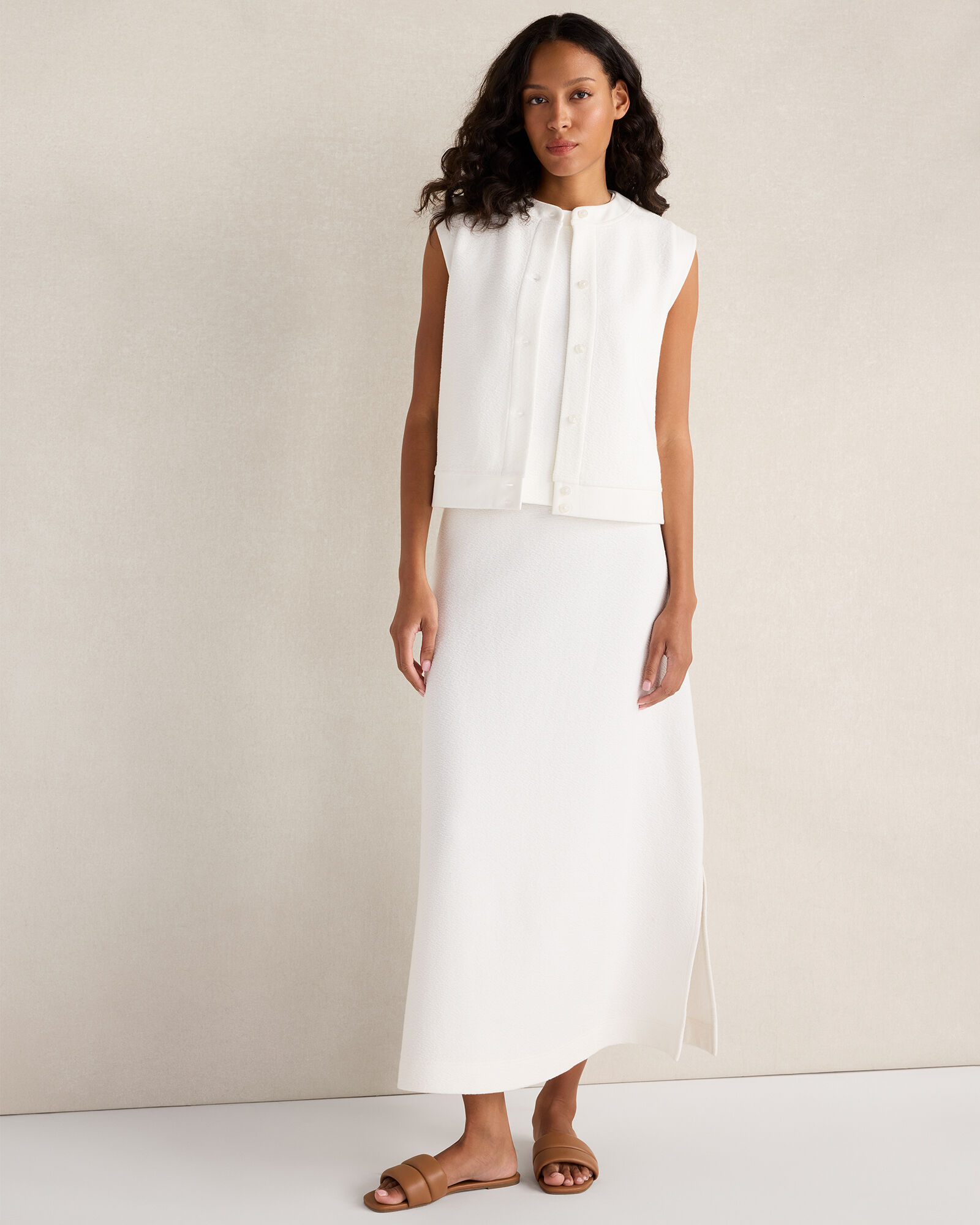 Cotton Blend Textured Short Sleeve Jacket