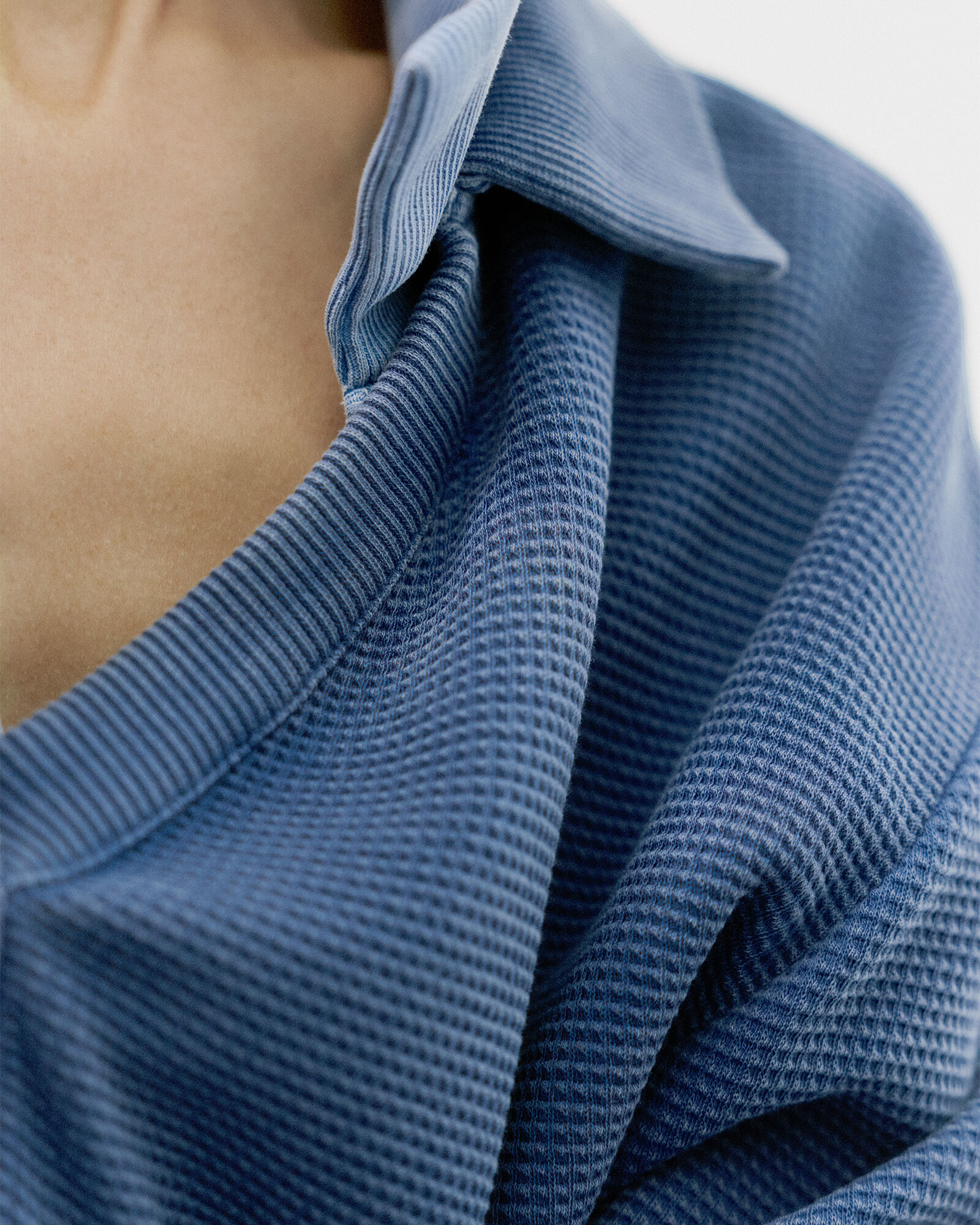 Resti Organic Cotton Waffle Johnny Collar Top