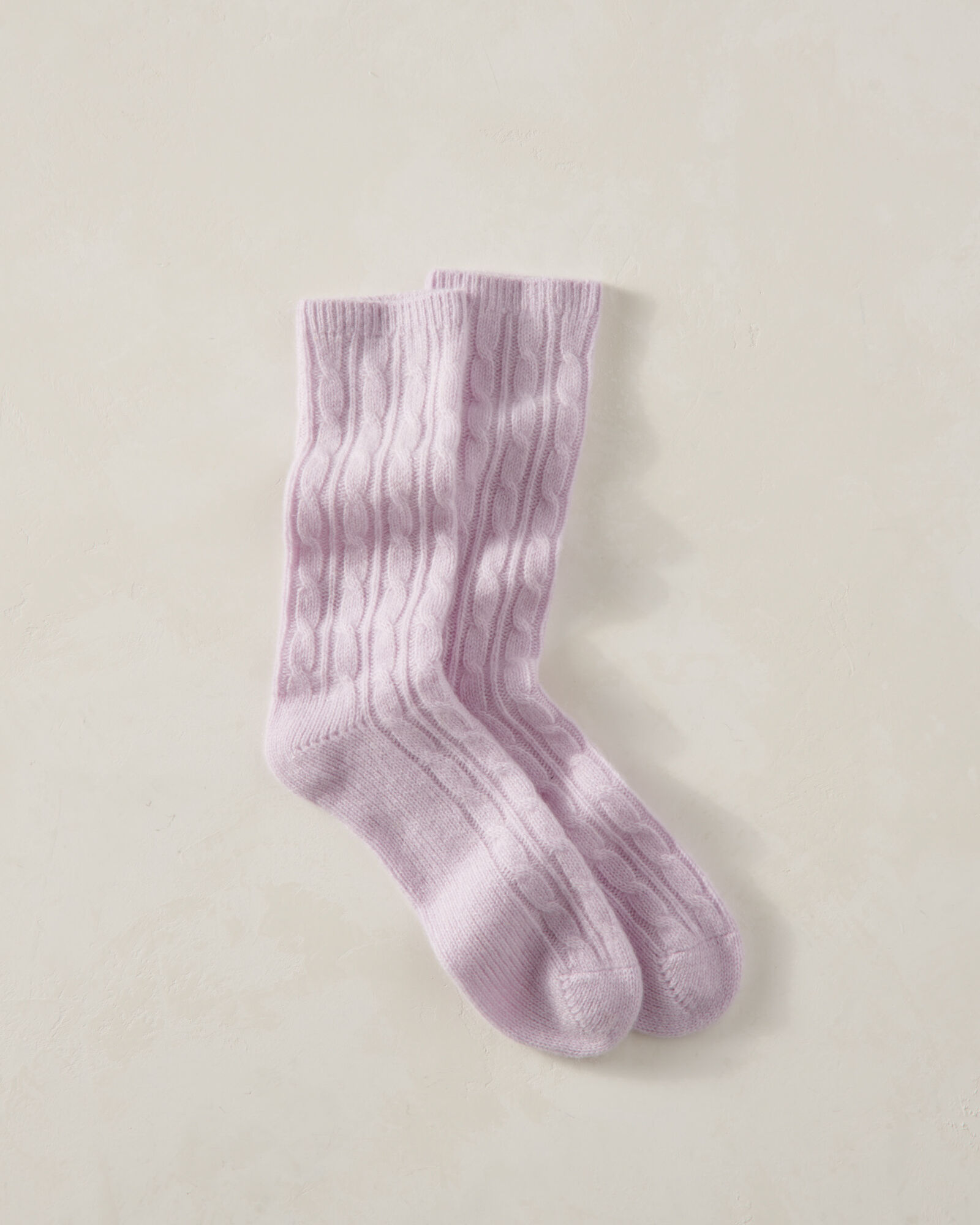 Cashmere Blend Cable Knit Socks