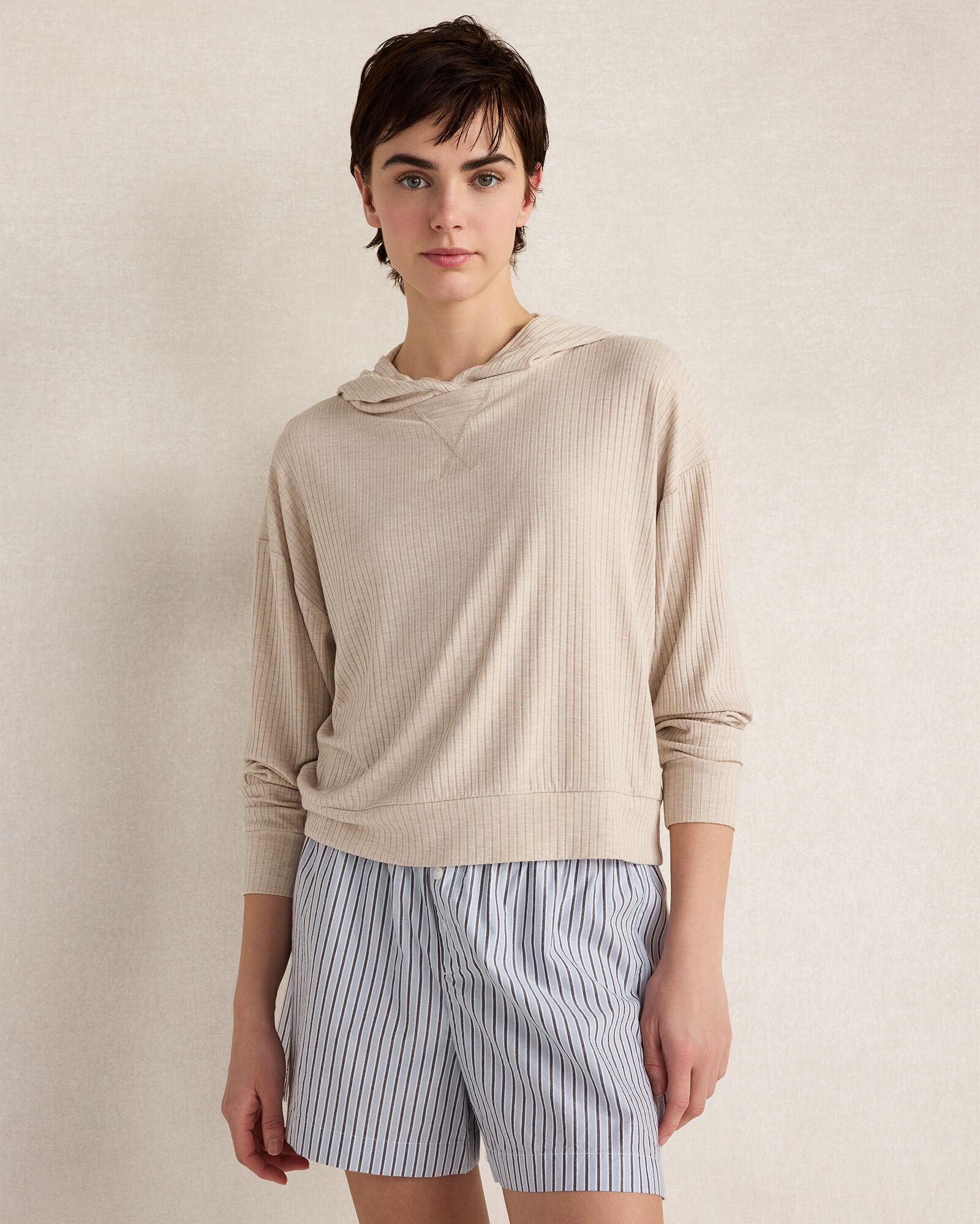 Resti Drapey Rib Knit Hoodie