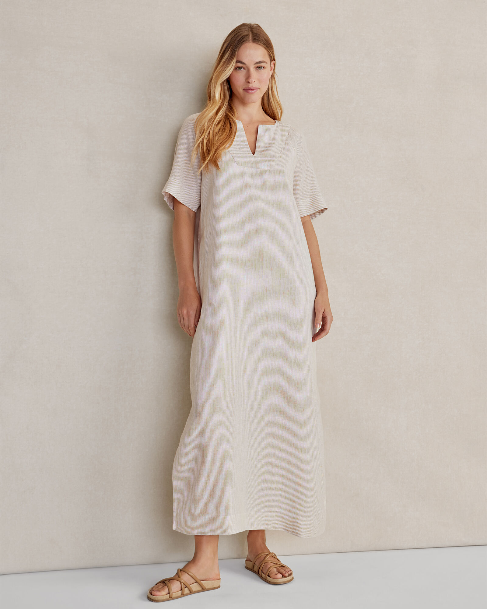 light pink bell sleeve dress Petal main image 0