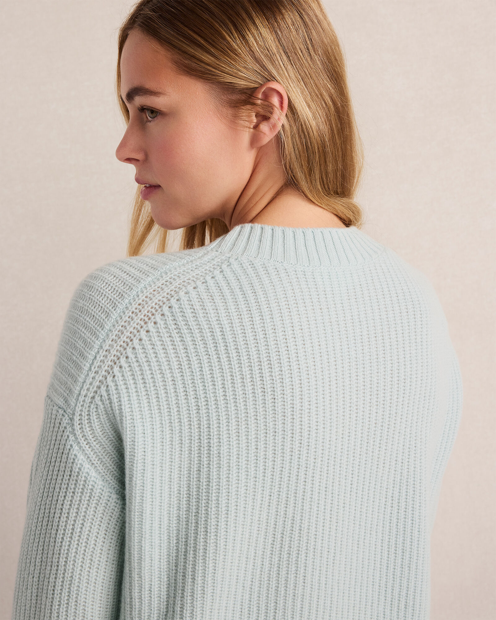 Cashmere Shaker Stitch Crewneck Sweater