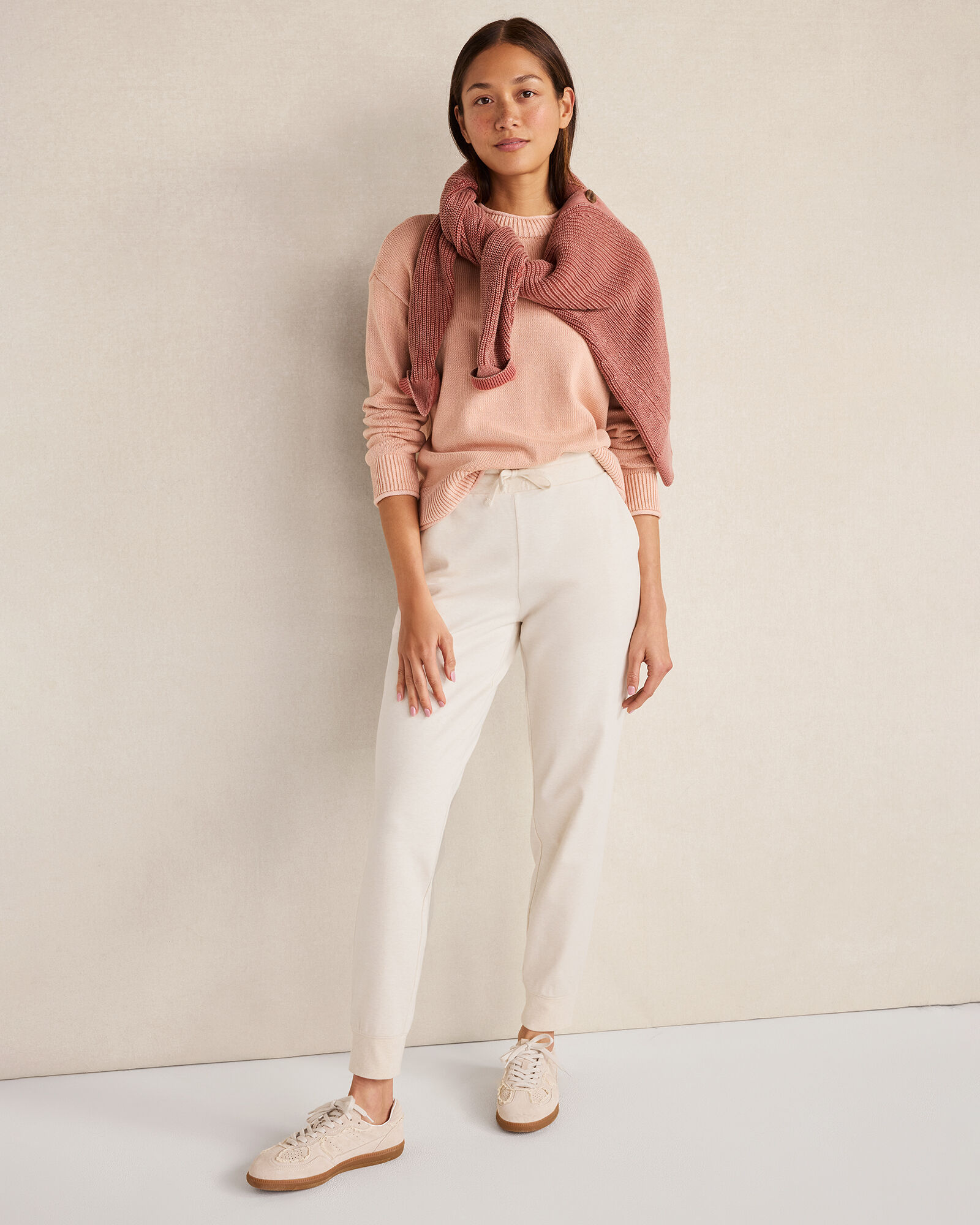 Garment-Dyed Organic Cotton Roll Neck Sweater