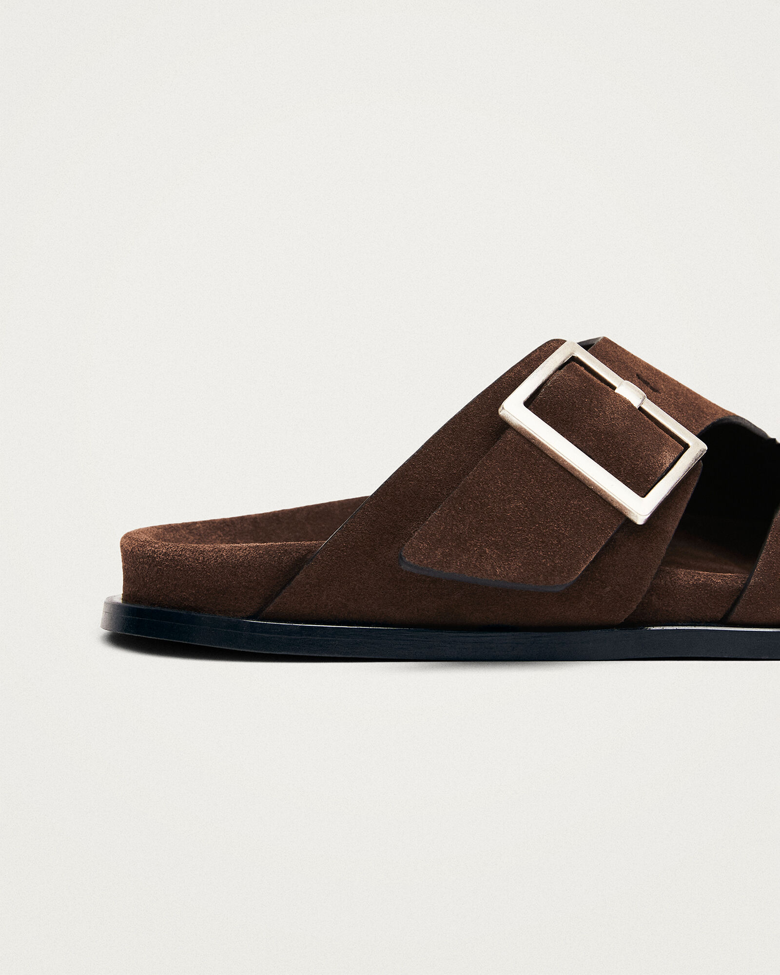 ALOHAS Alba Suede Brown Leather Sandals