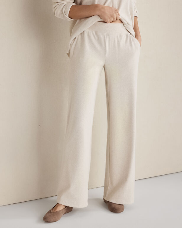 Organic Cotton Rib Knit Wide Leg Pants