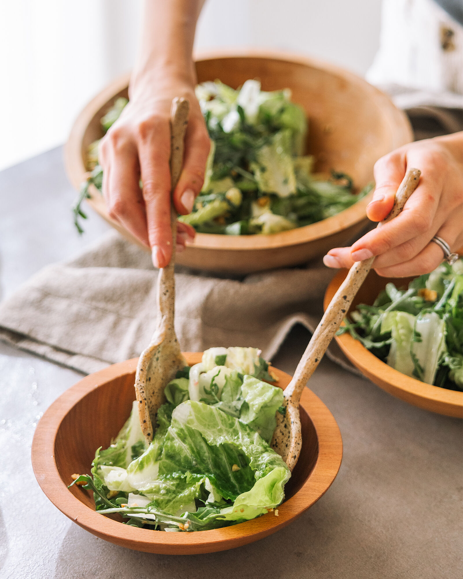 Casa Zuma Handcrafted Wood Salad Bowl Set