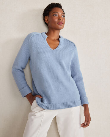 Split-Neck Sweater