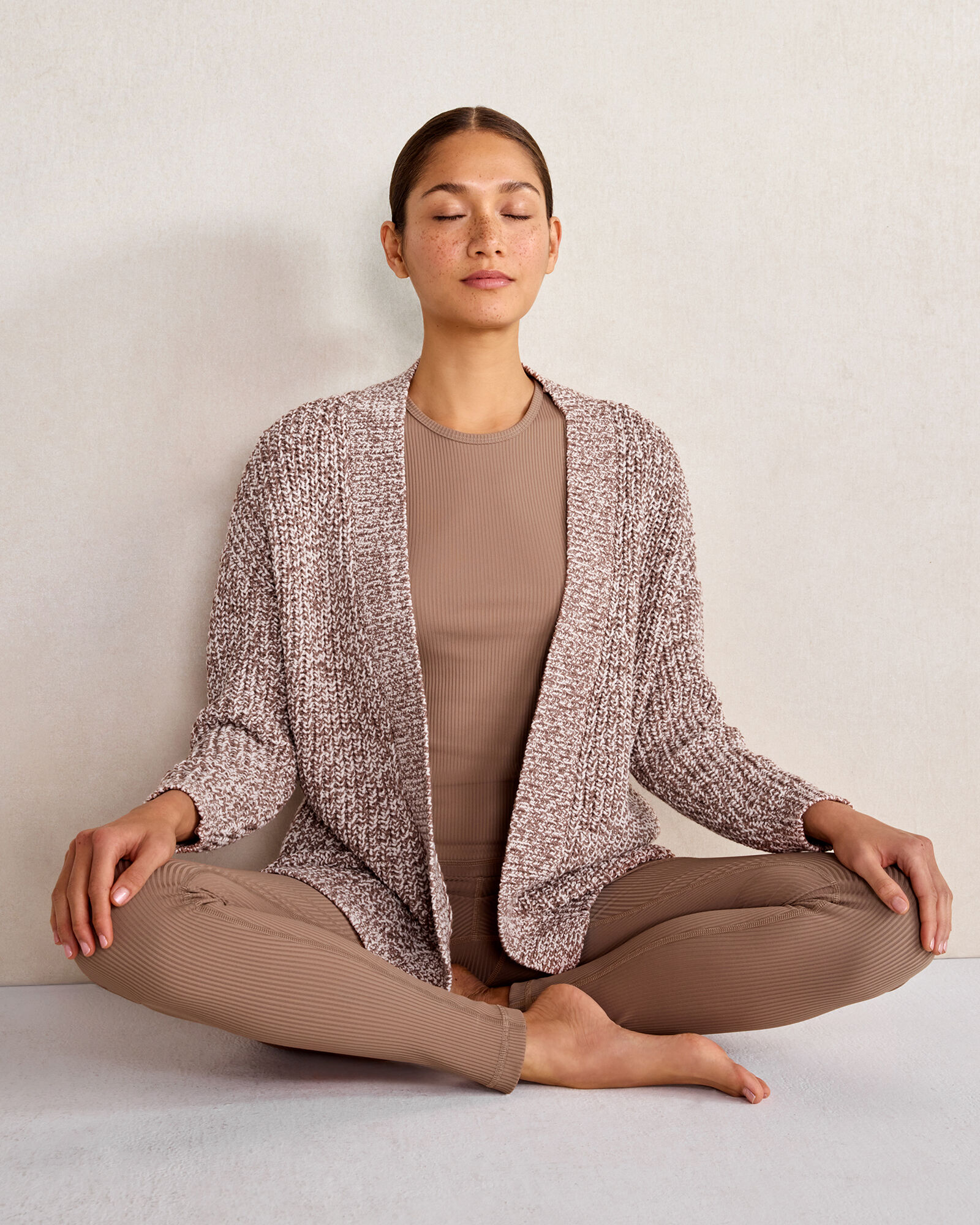 Solid Rib Marshmallow Cocoon Cardigan
