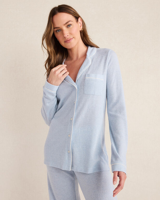 Marled Knit Pajama Top