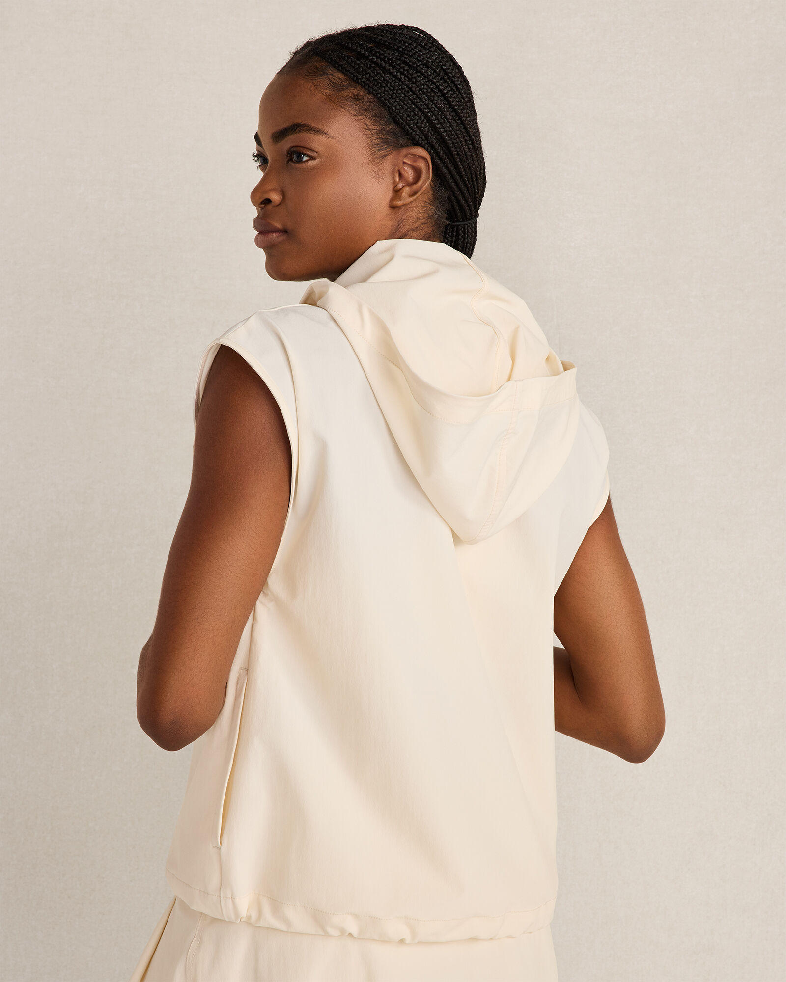 Woven Nylon Hooded Vest