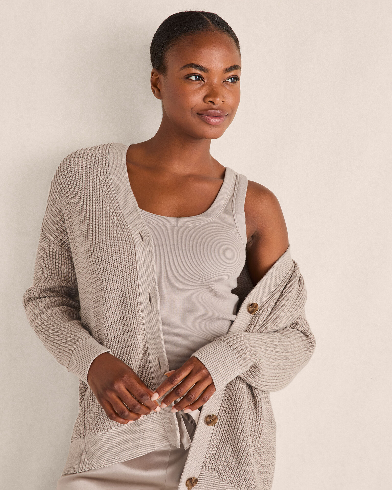 Cotton shaker knit sweater on sale