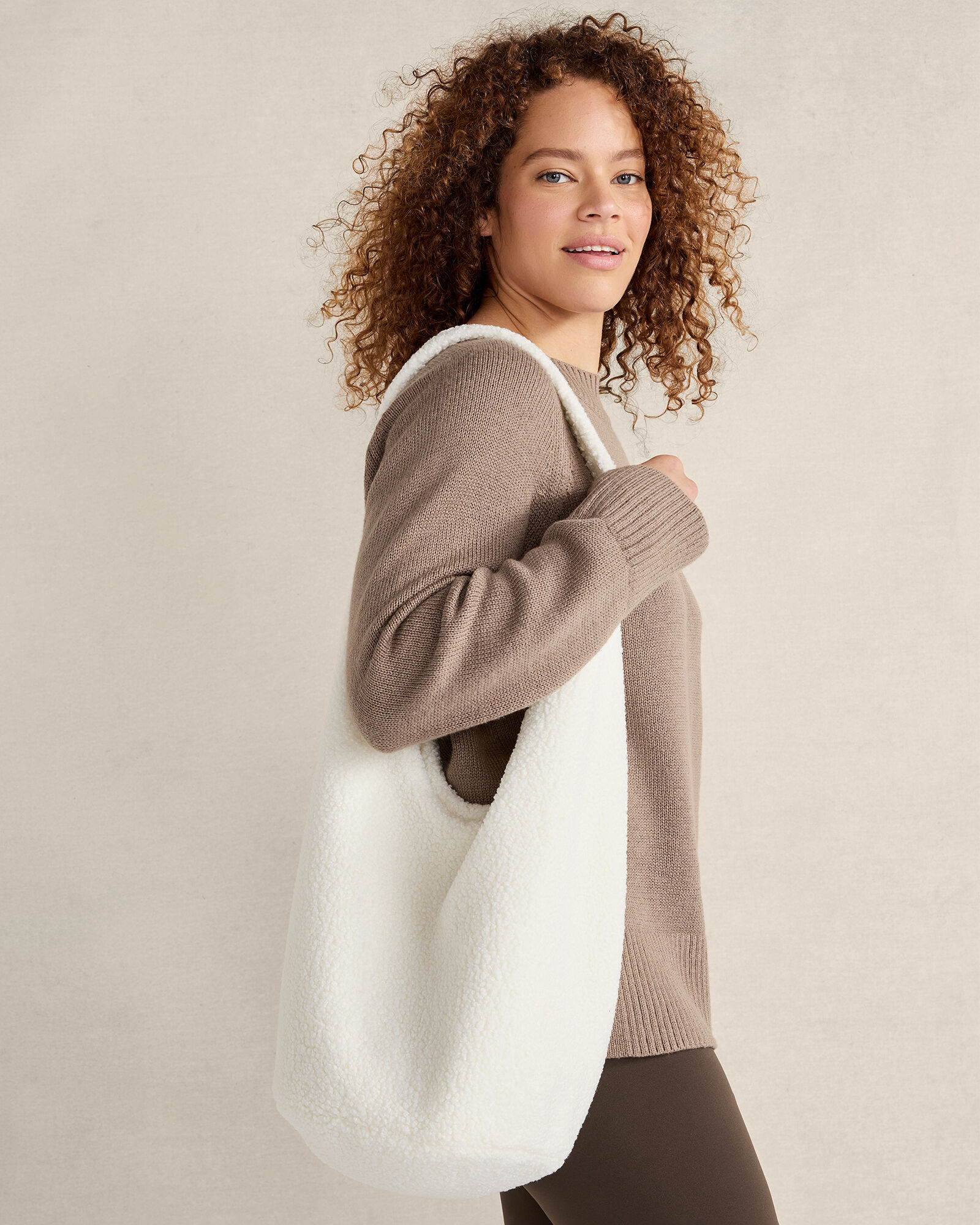 Curly Sherpa Bucket Tote Haven Well Within