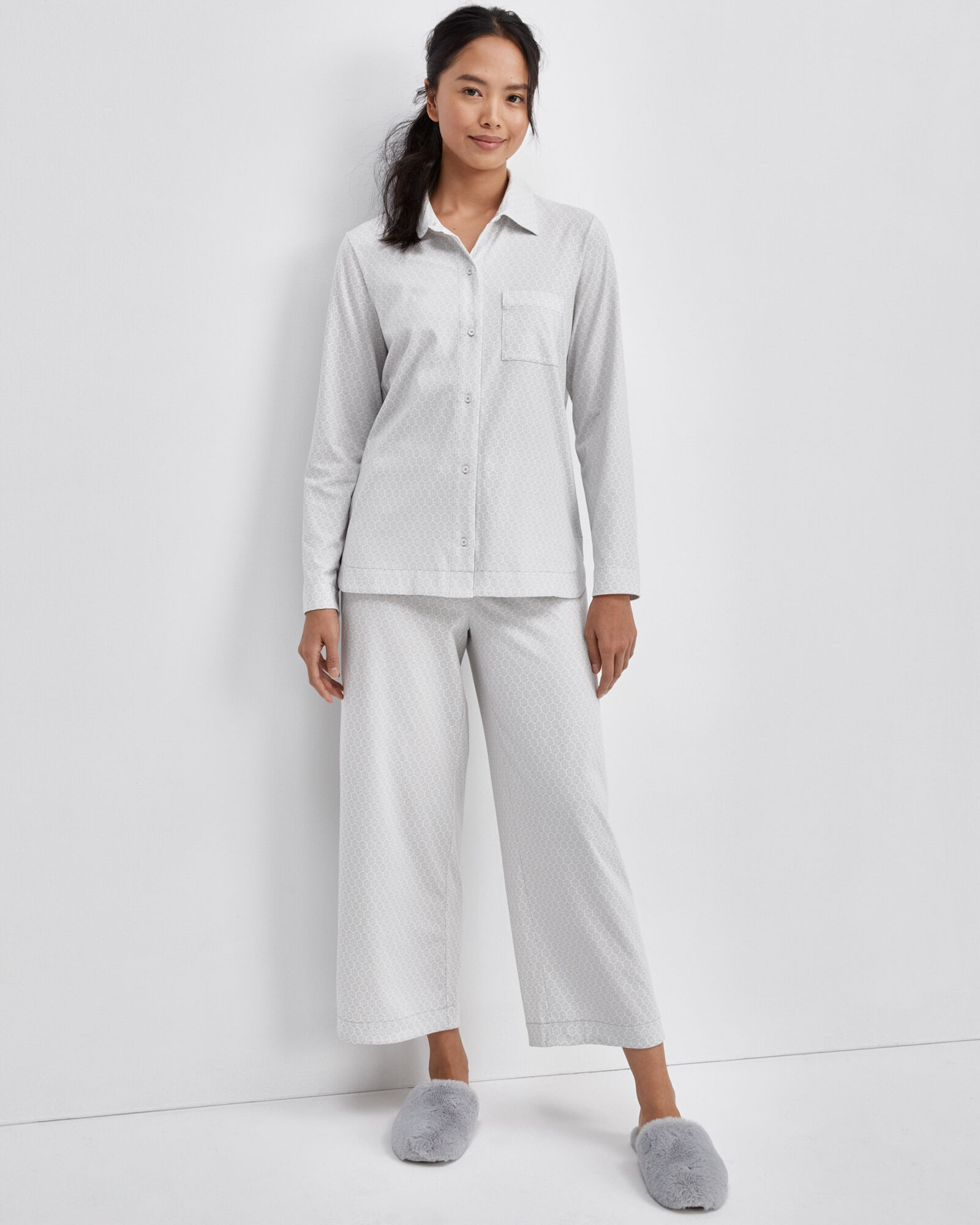 Organic Cotton Jersey Scallop Print Pajama Shirt Haven Well Within