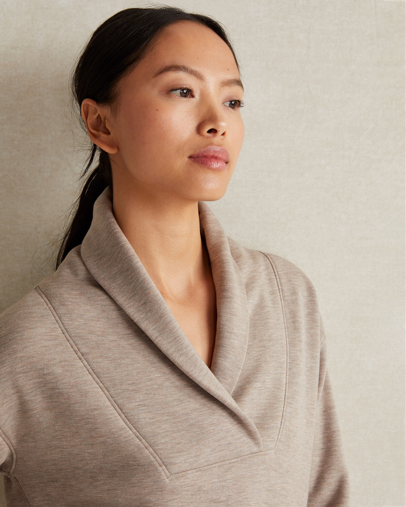 Fleece Shawl Collar Top
