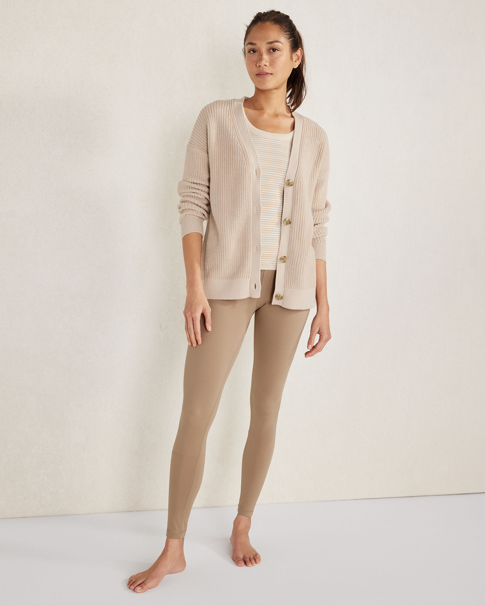 Woman within outlet shaker cardigan