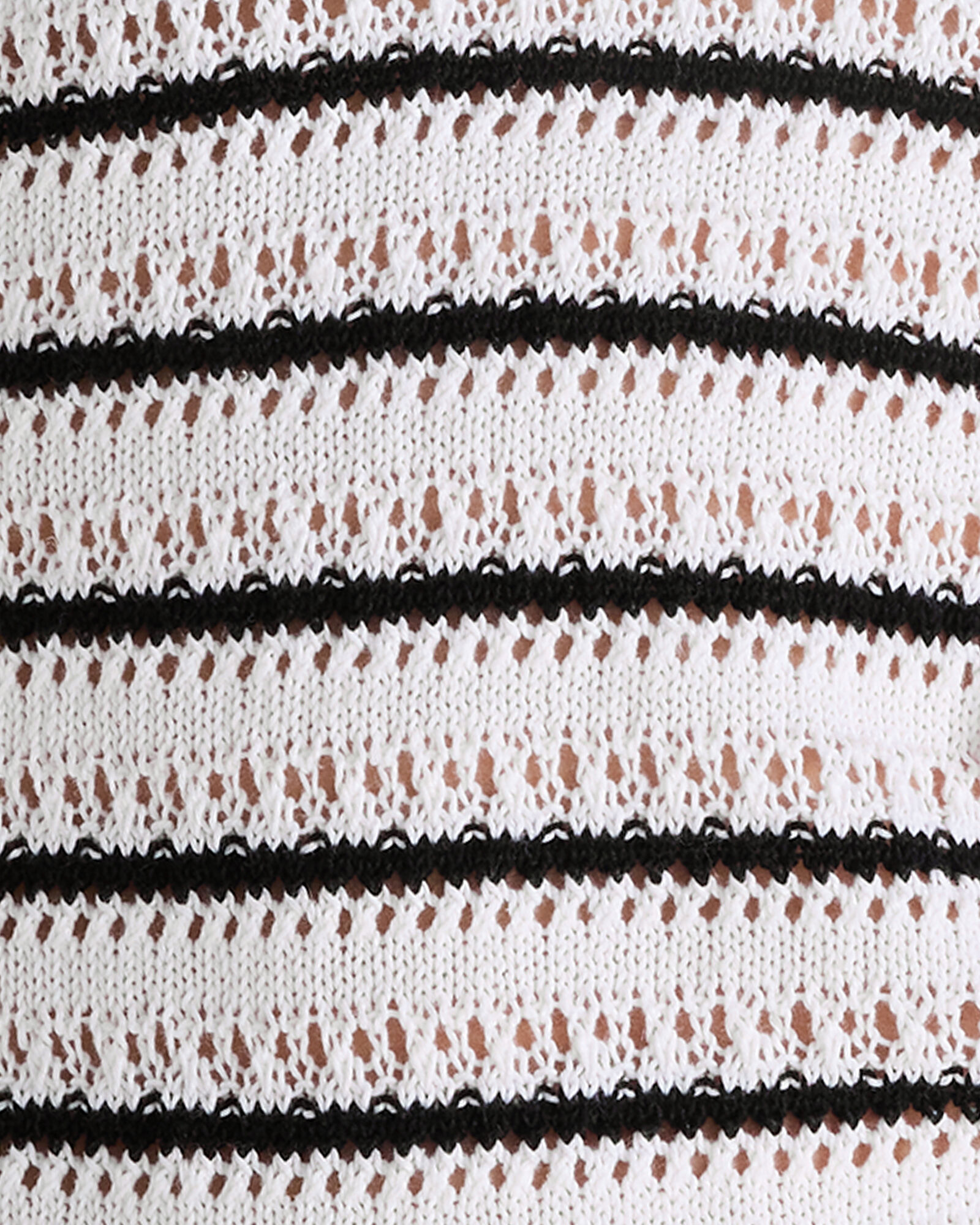 Linen Cotton Blend Striped Open Stitch Hoodie