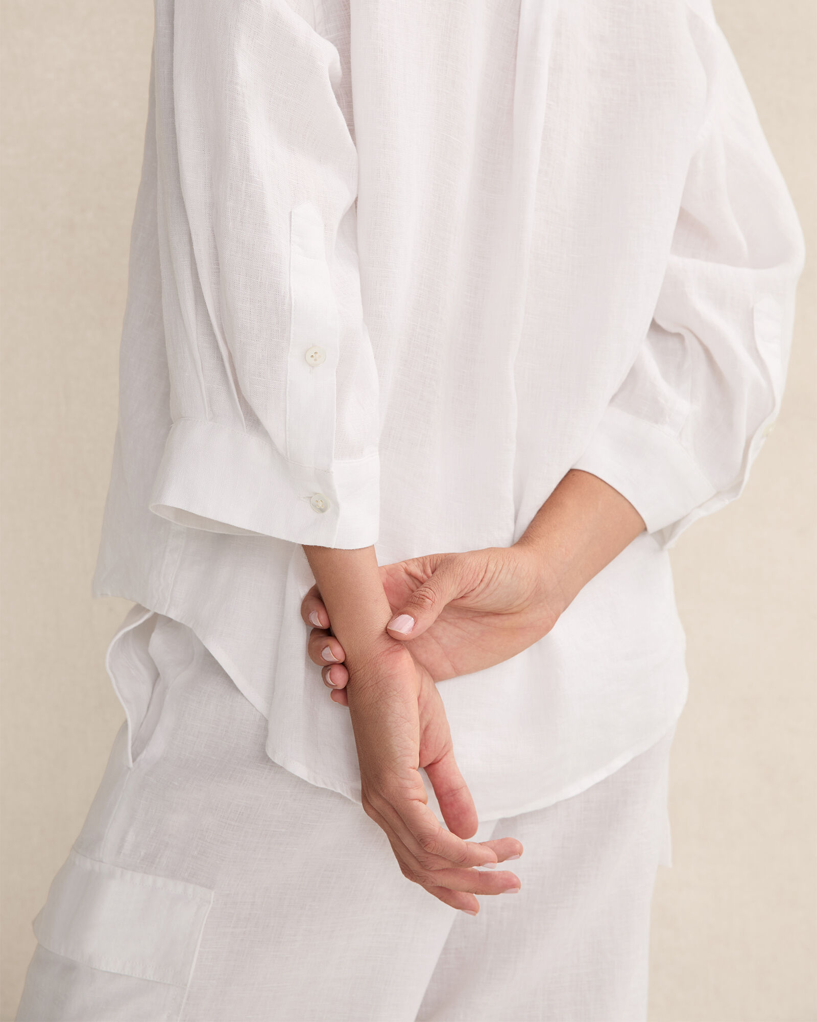 Linen 3/4 Sleeve Button Down Top
