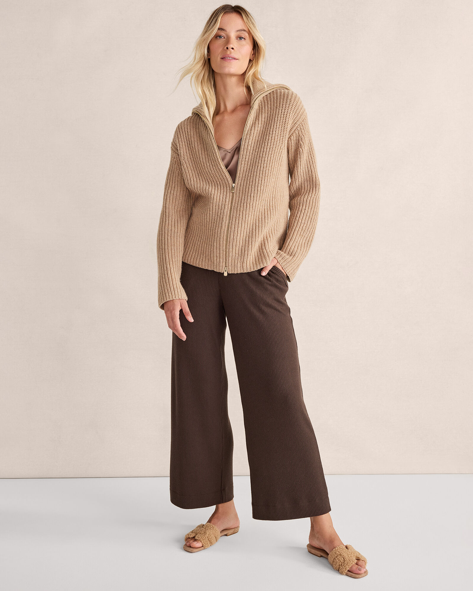 Merino Cashmere Double Zip Cardigan Haven Well Within