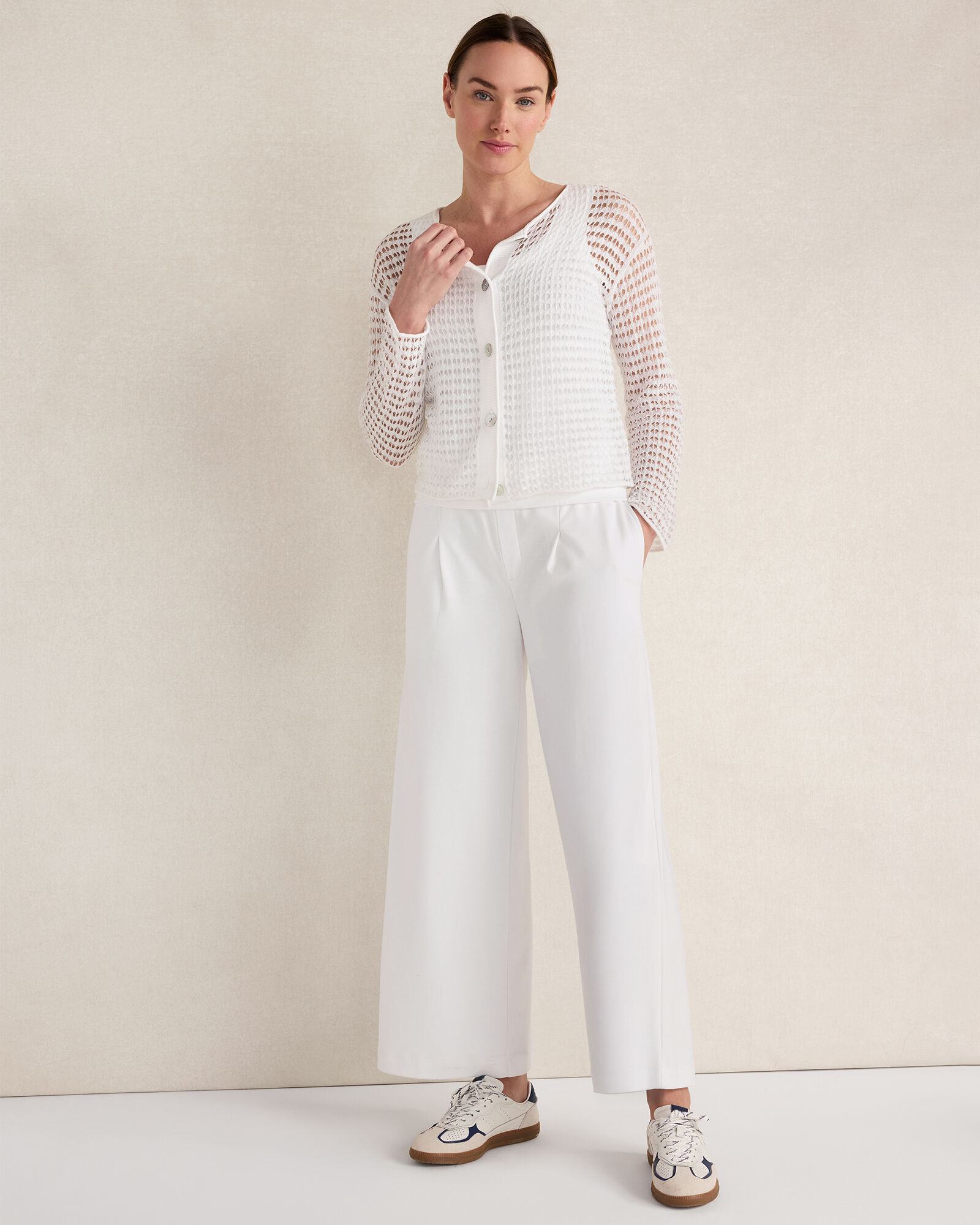 Organic Cotton Pointelle Cardigan