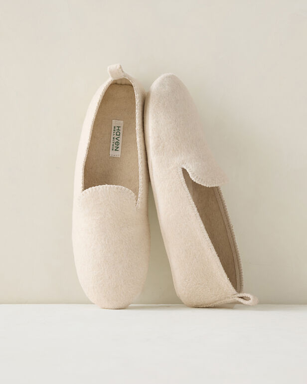 Felted Wool Blend Loafer Slippers