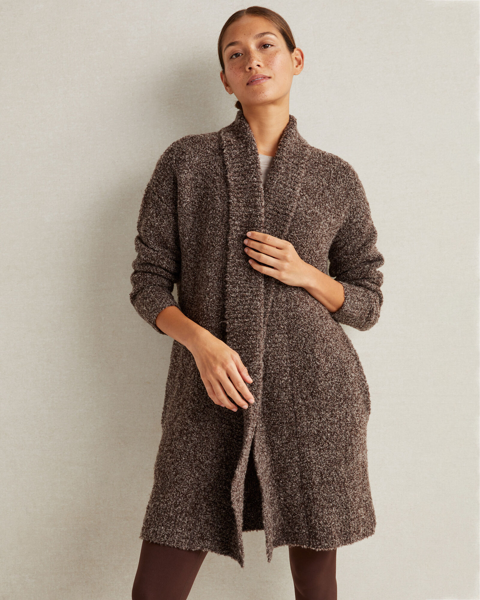 Long top boucle cardigan