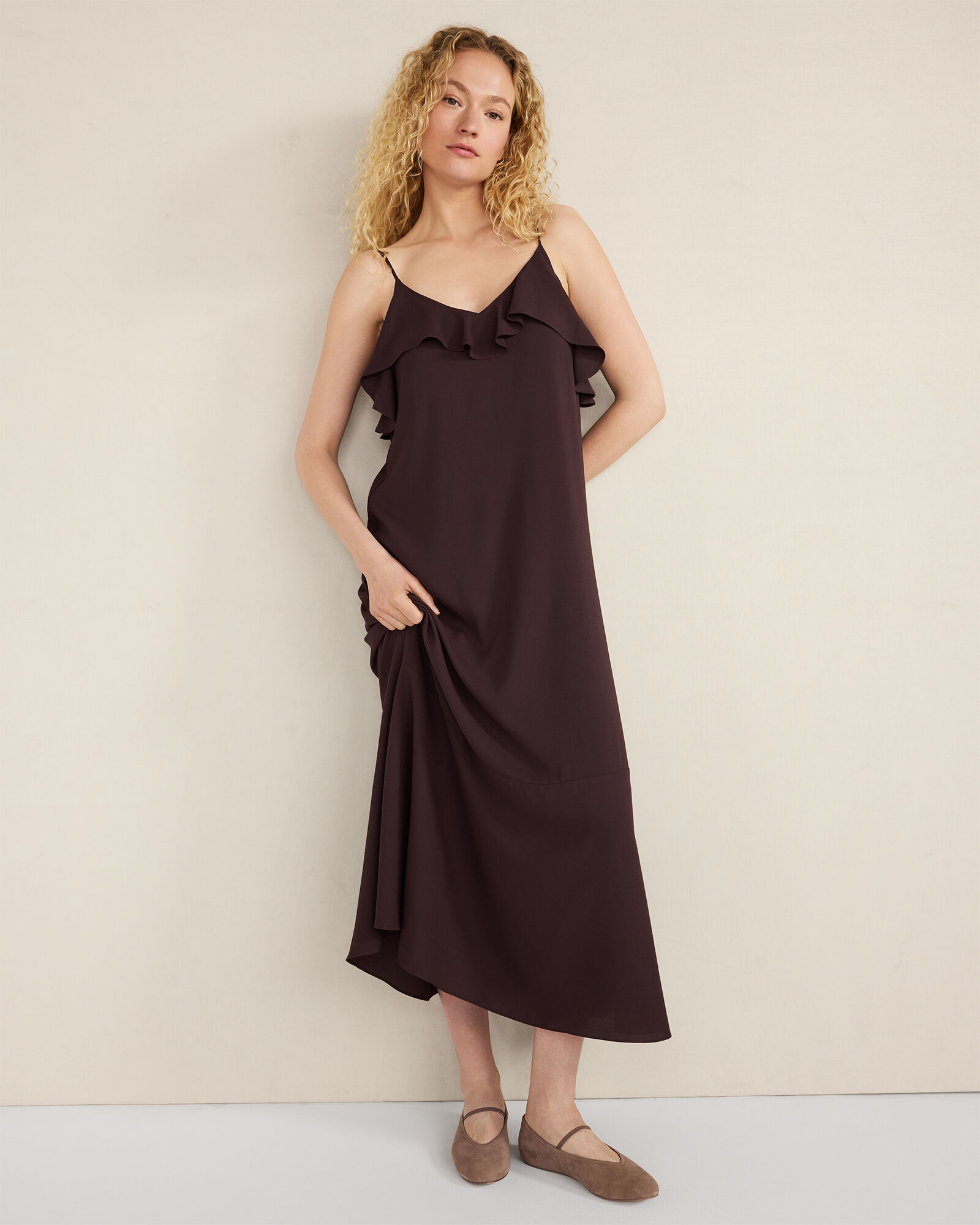 Georgette Flounce Maxi Dress