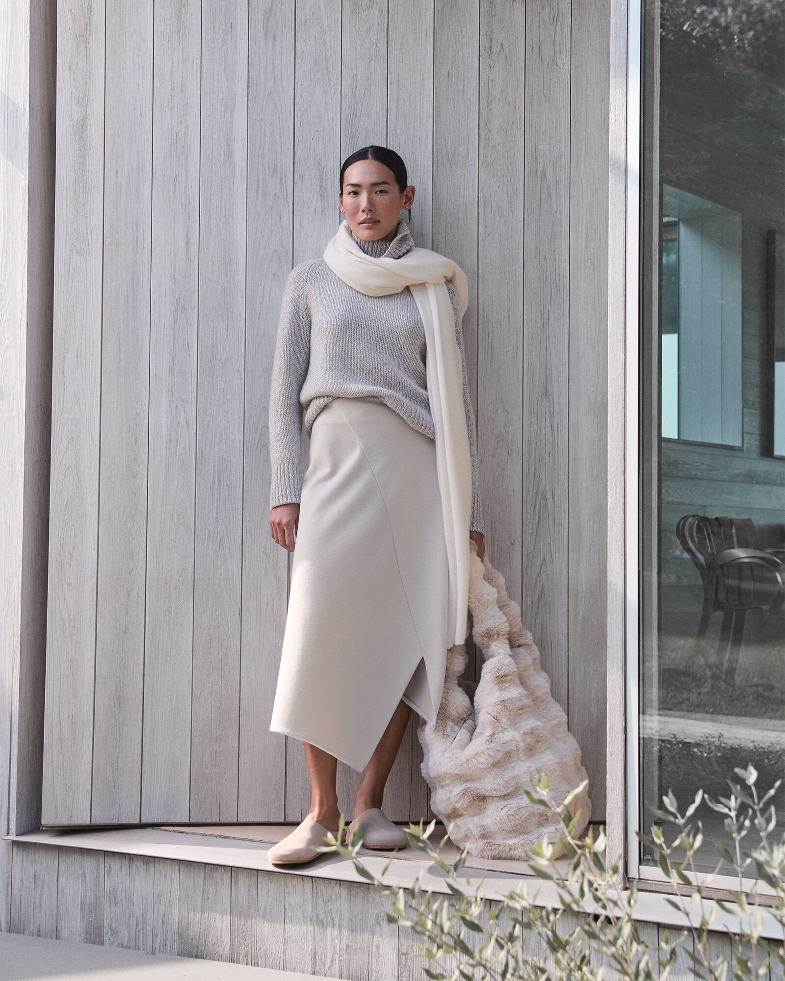 Marled Cashmere Cocoon Turtleneck Sweater