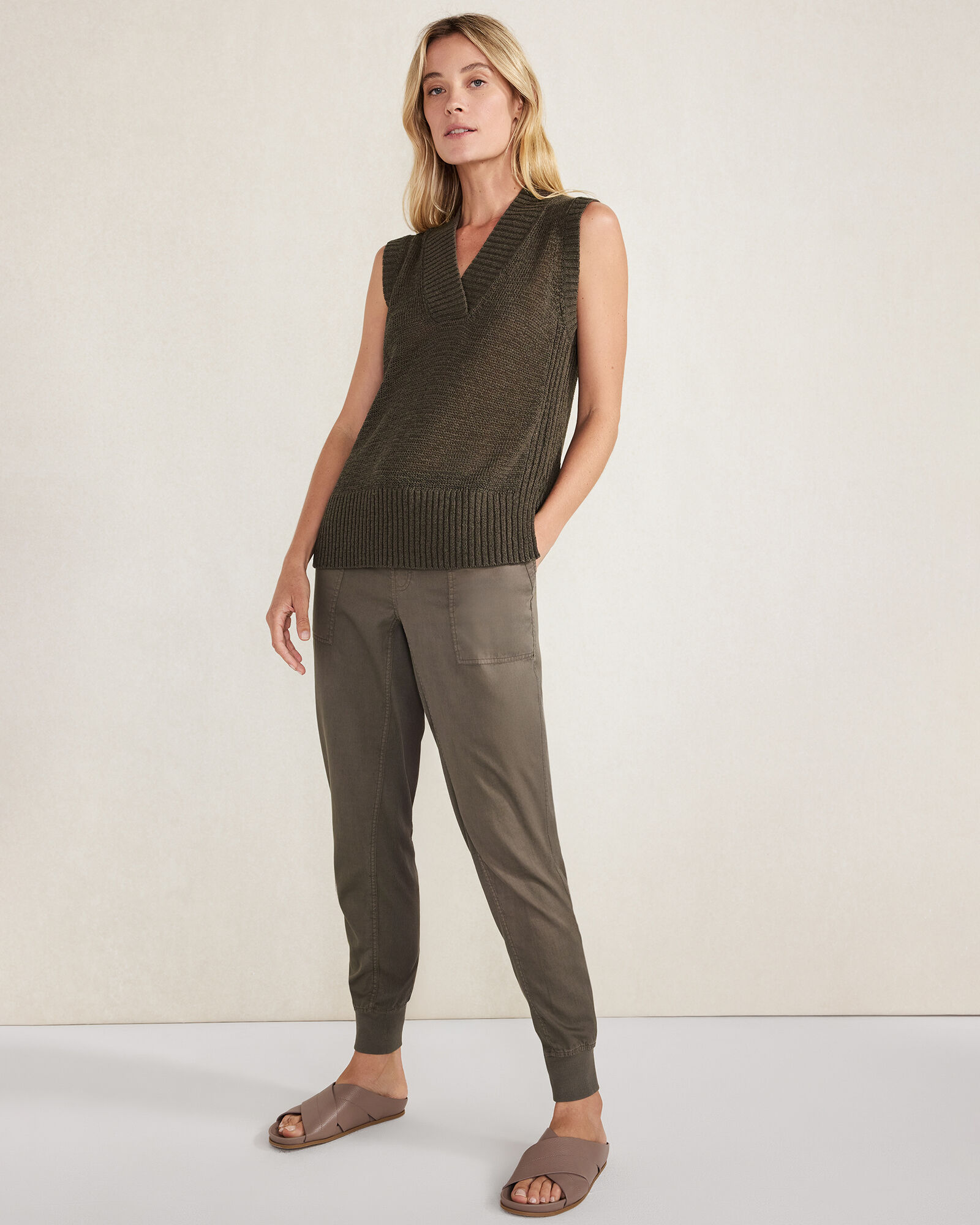 Organic Cotton Linen Tape Yarn Sweater Vest