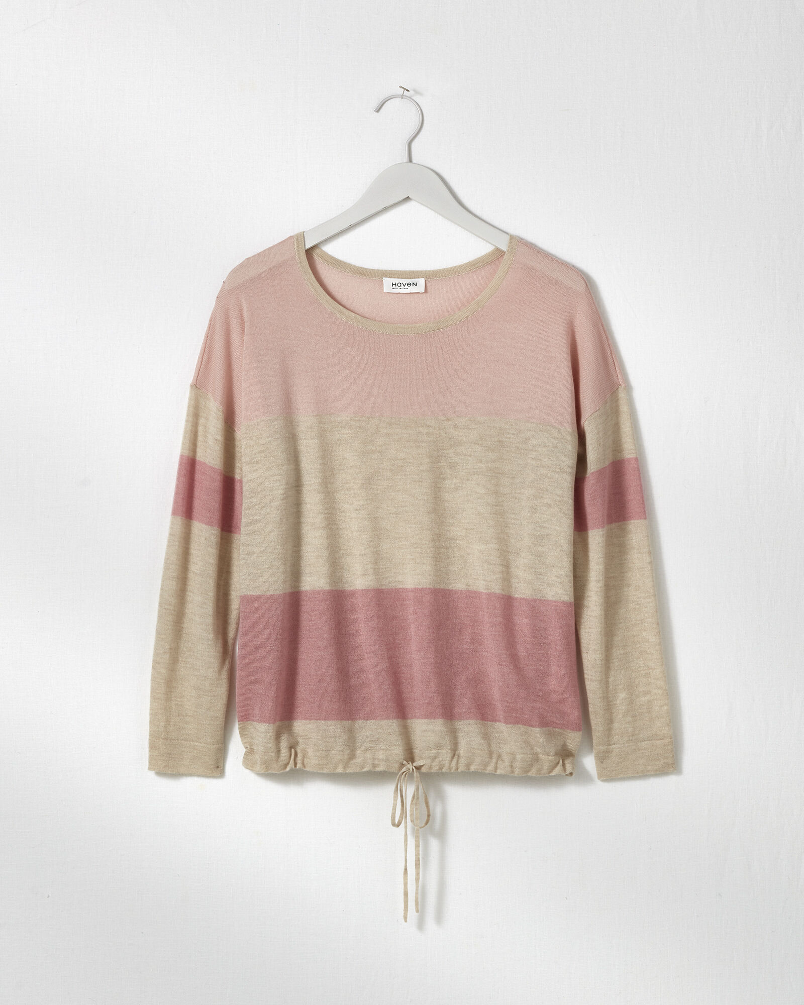Pure Cashmere Colorblock Tie Front Sweater Talbots