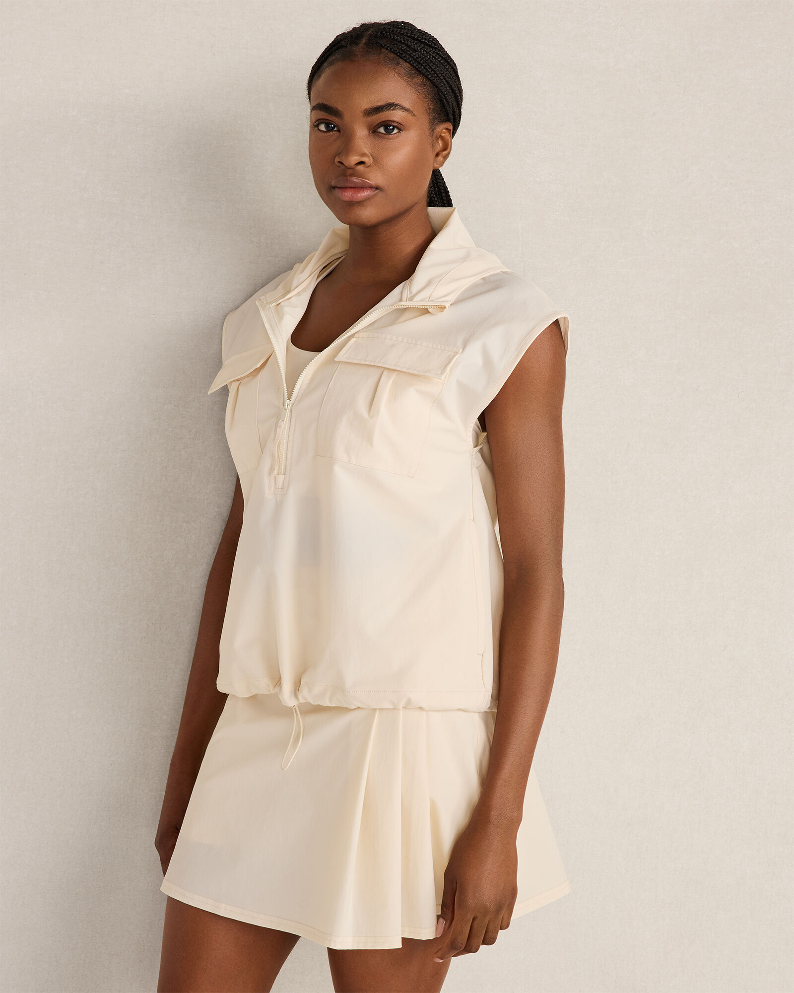Woven Nylon Hooded Vest