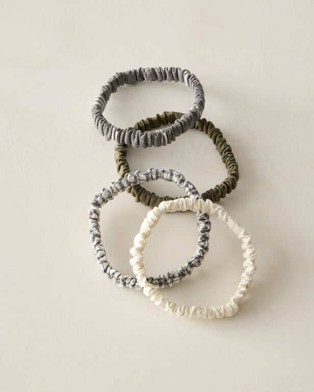 Cotton Poplin Scrunchies, Pack of 4