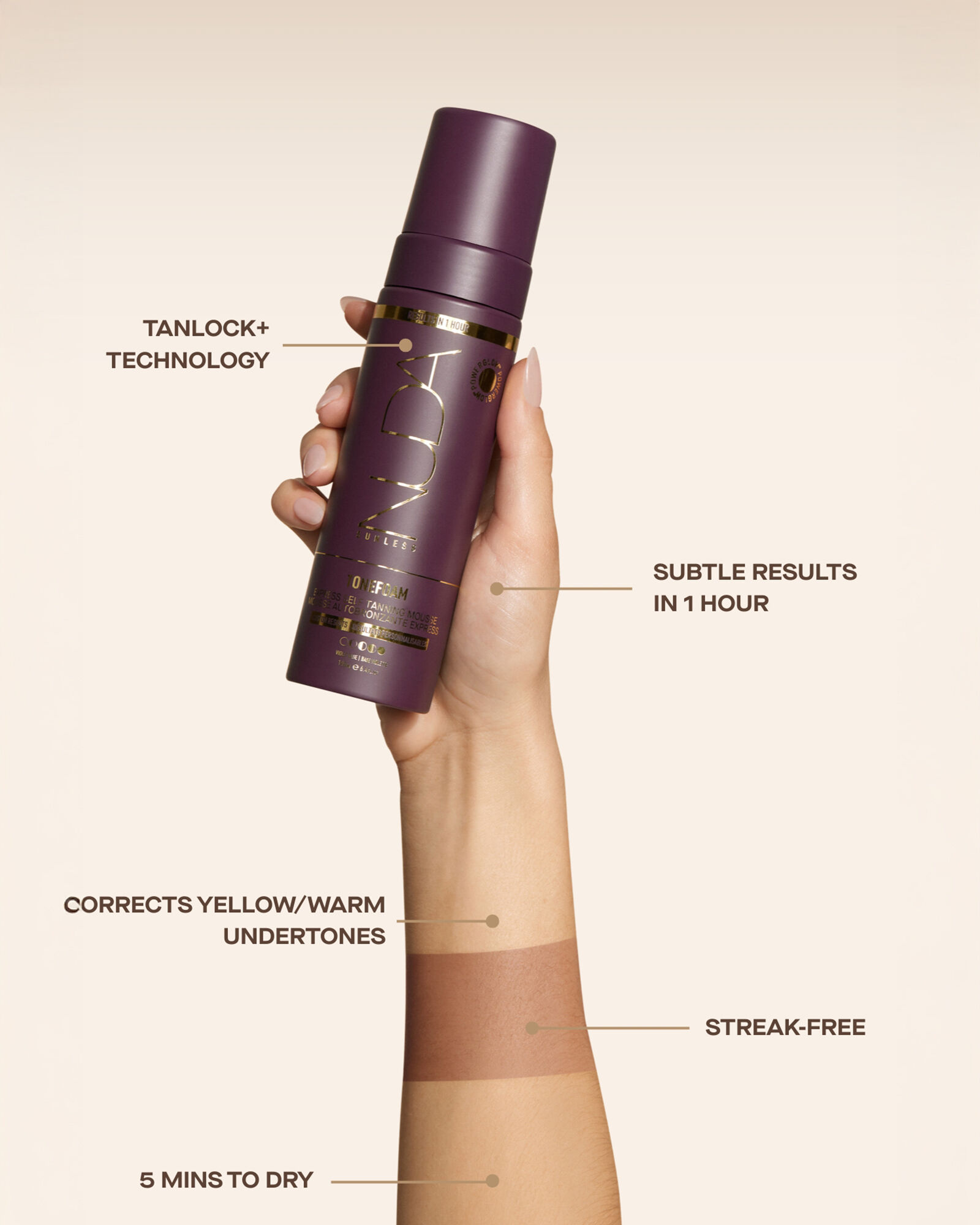 NUDA Tonefoam Color Correcting Self Tan Mousse