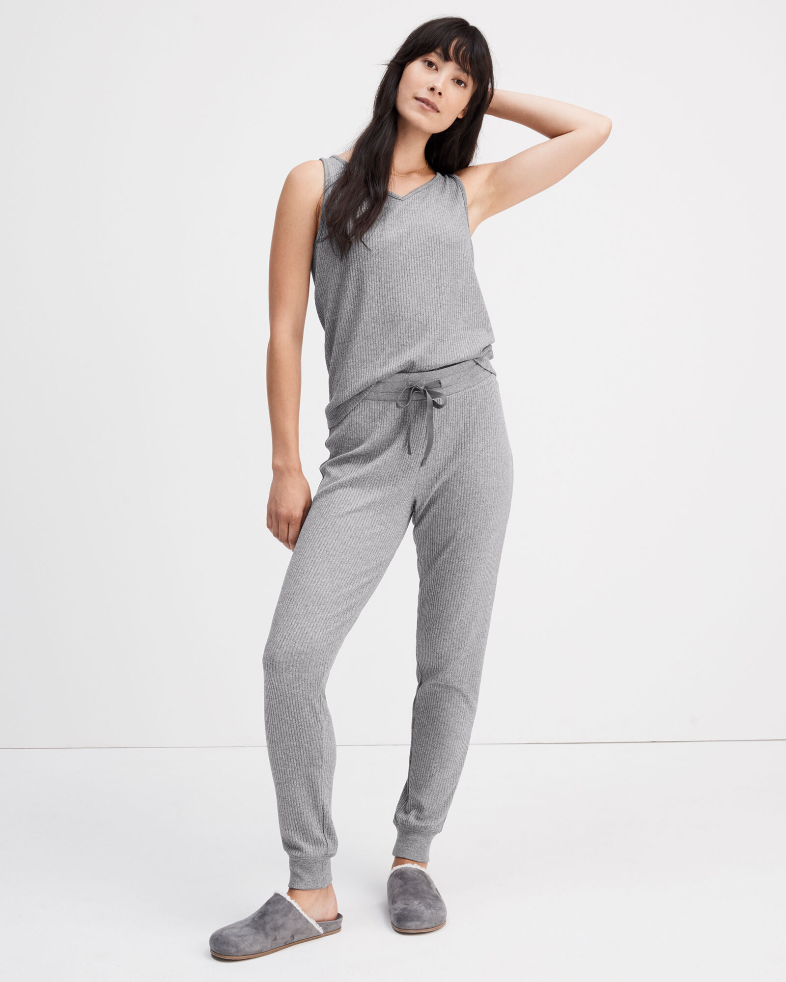 Ribbed knit joggers discount
