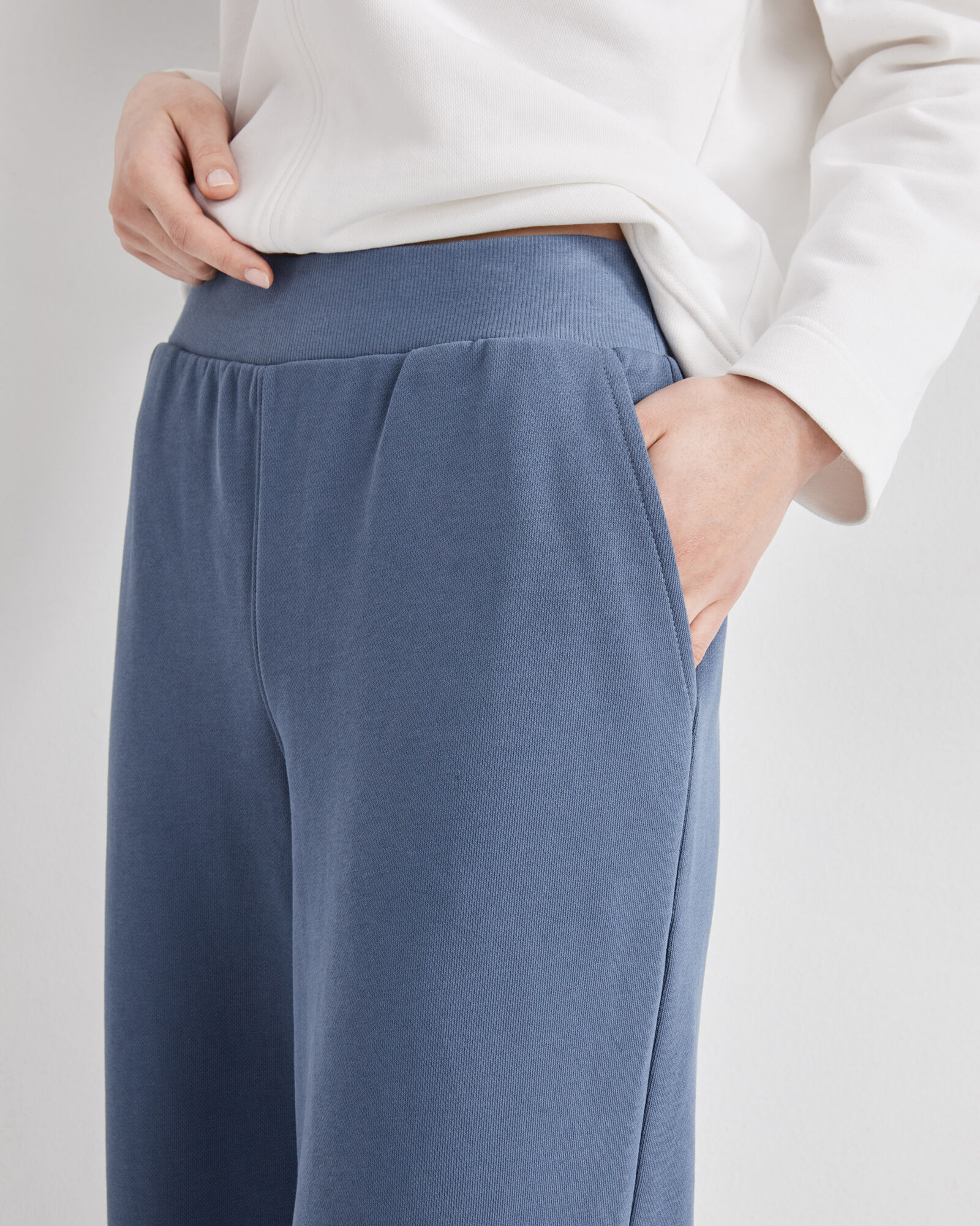 Organic Cotton French Terry Wide Leg Pants