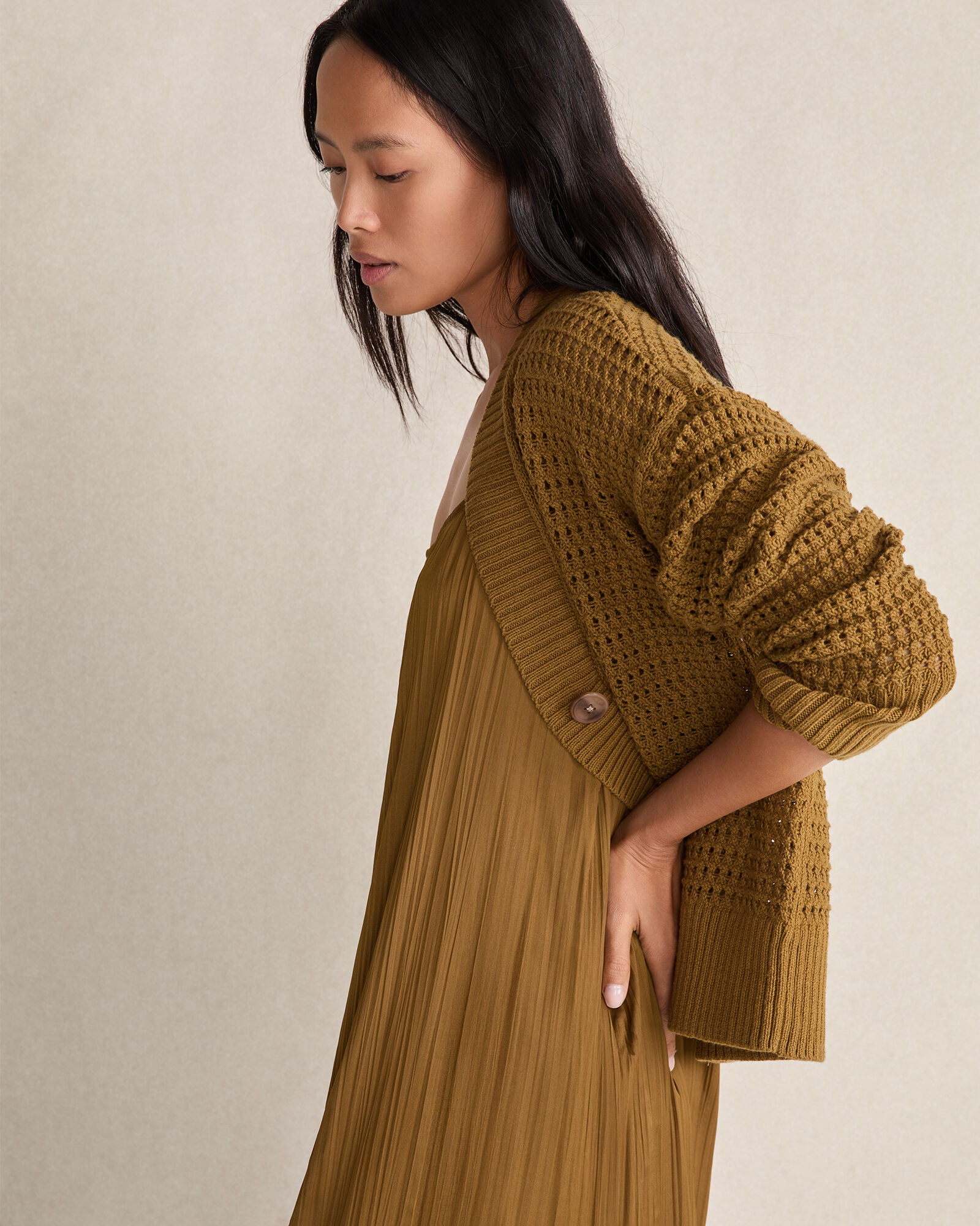 Organic Cotton Open Stitch Cardigan