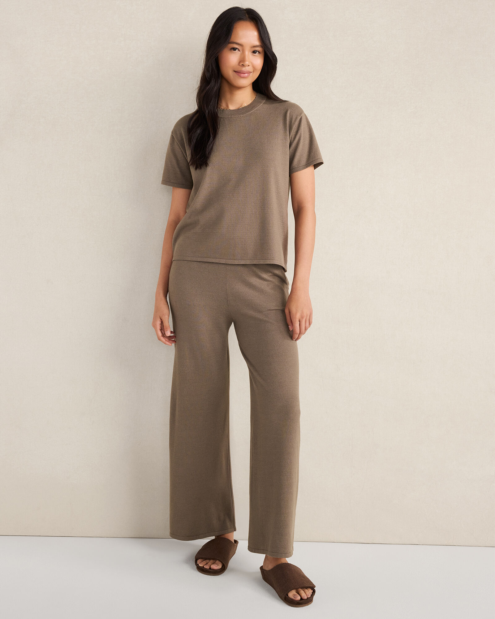 Relaxed Jersey Wide Leg Pants