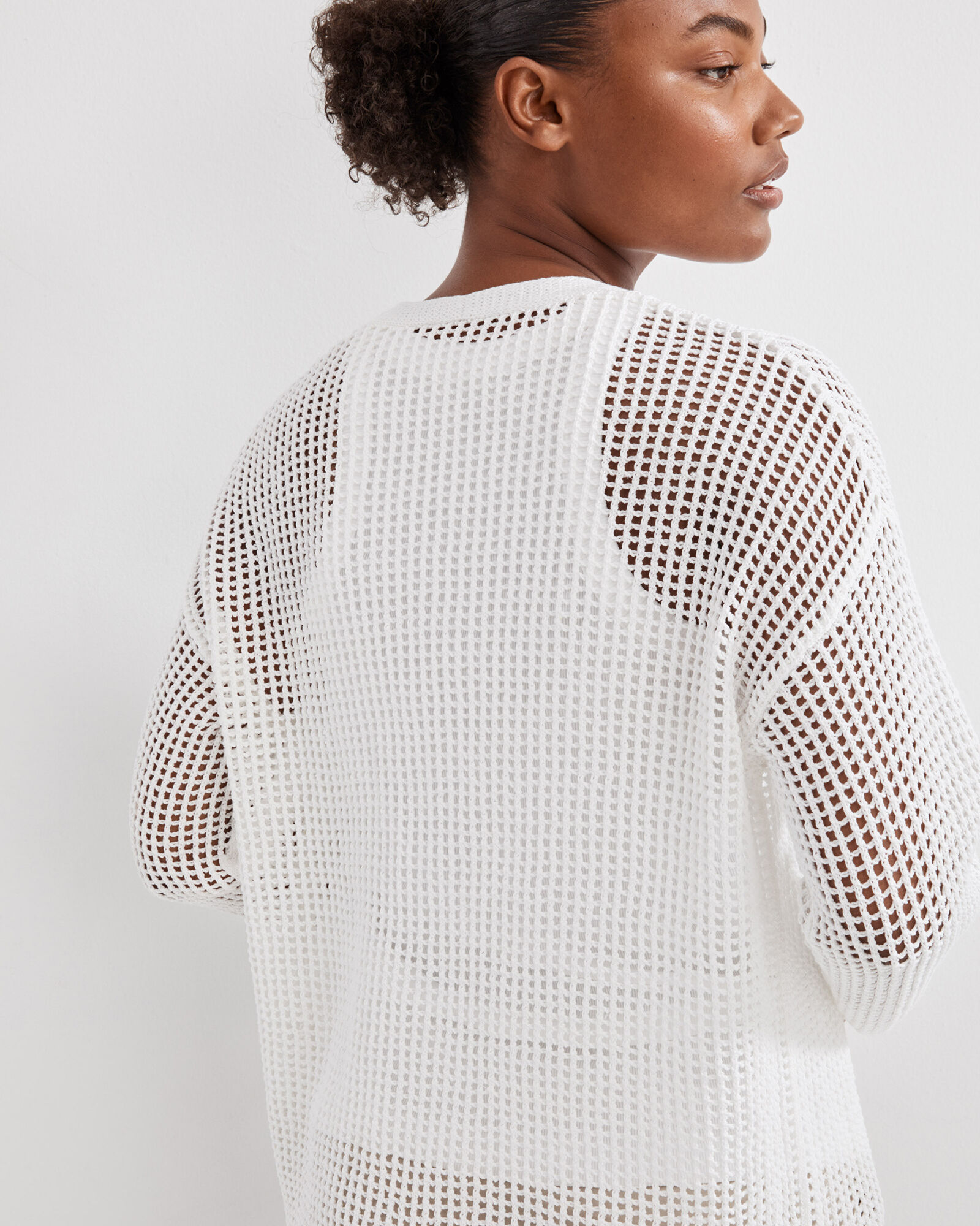 Organic Cotton Open Stitch Cardigan