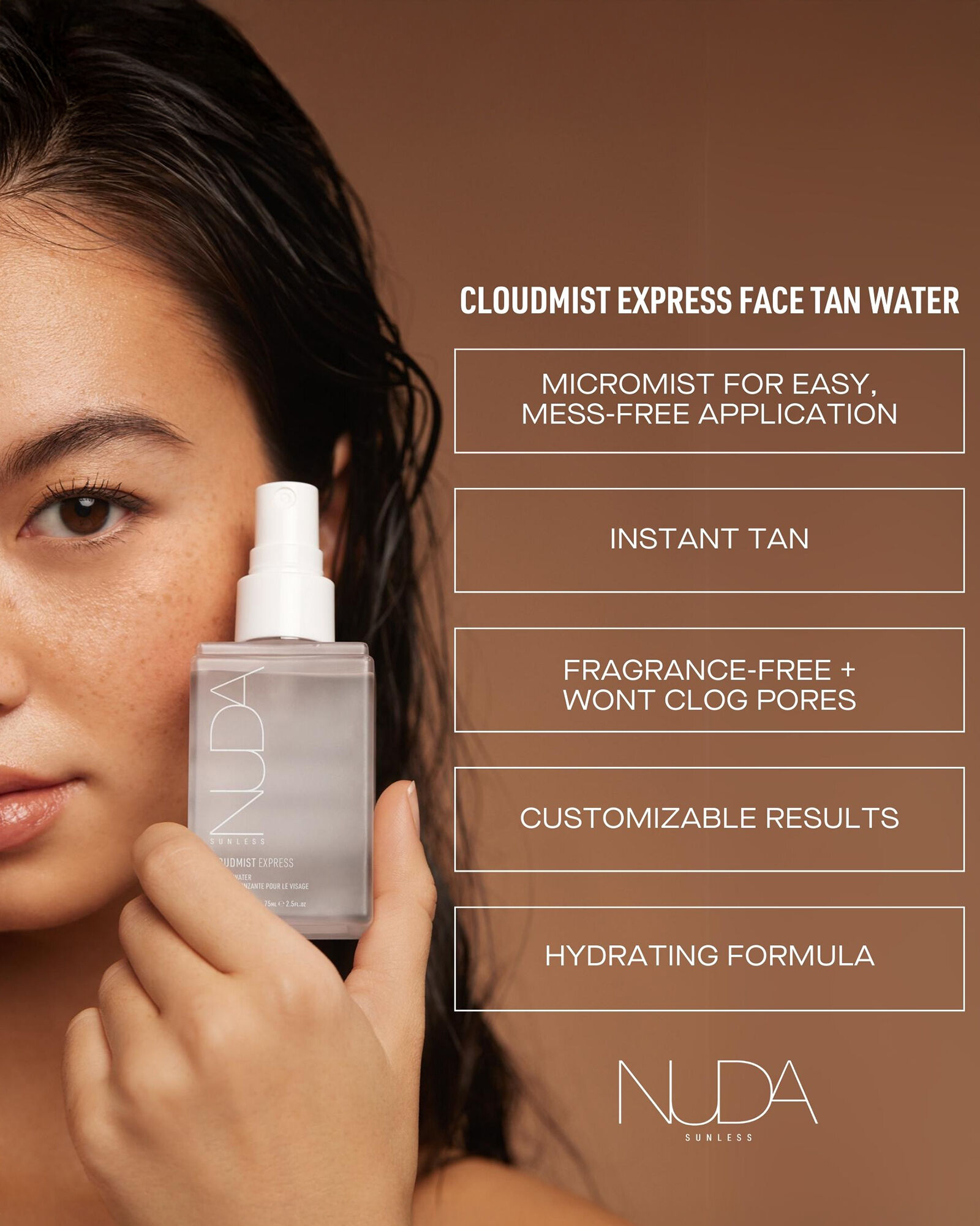 NUDA Face Tanning Water - Cloudmist Express