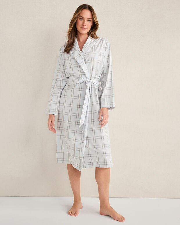 Lightweight Flannel Windowpane Robe | Haven Well Within