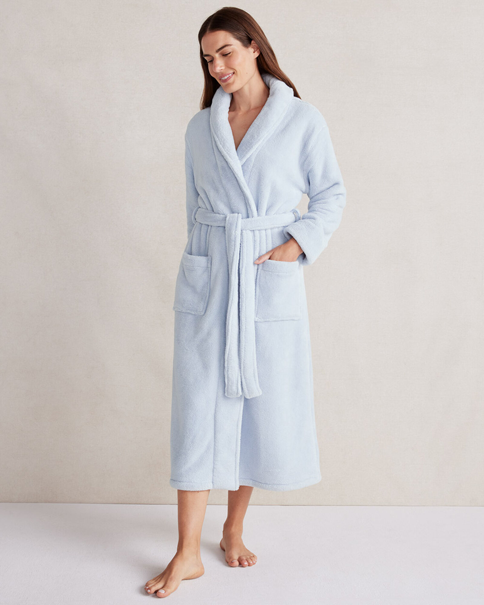 Fluffy top towel robe