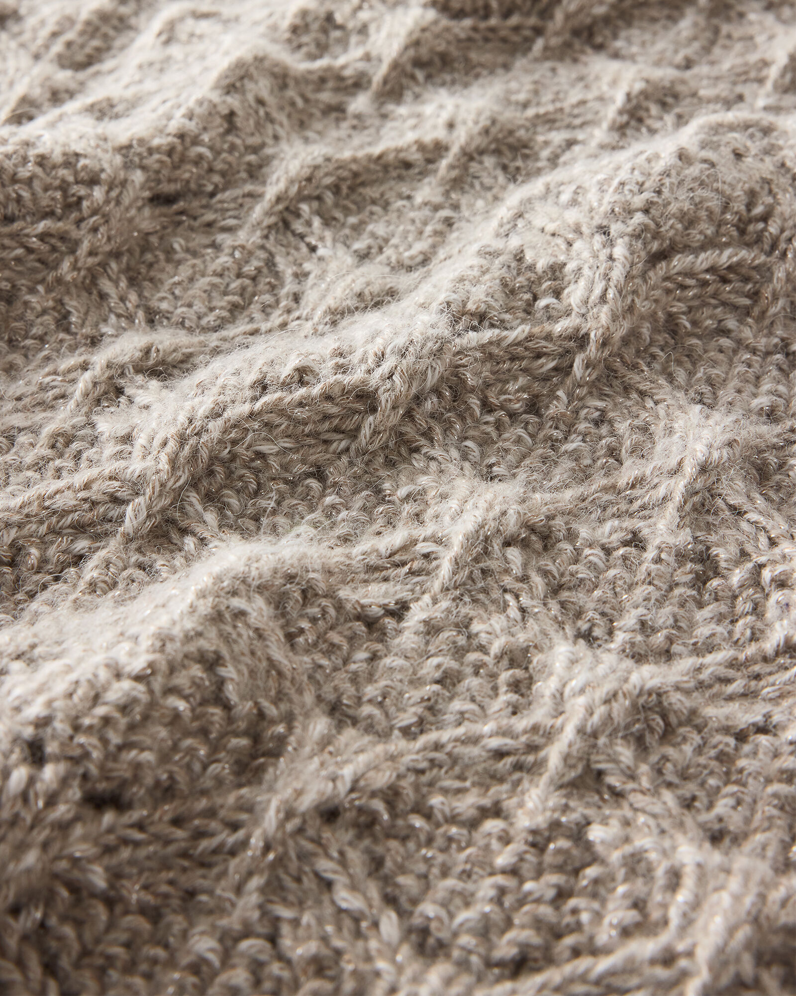 Lurex Blend Pointelle Crewneck Sweater