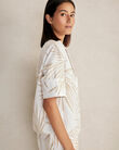 Organic Cotton Linen Palm Print Pajama Top