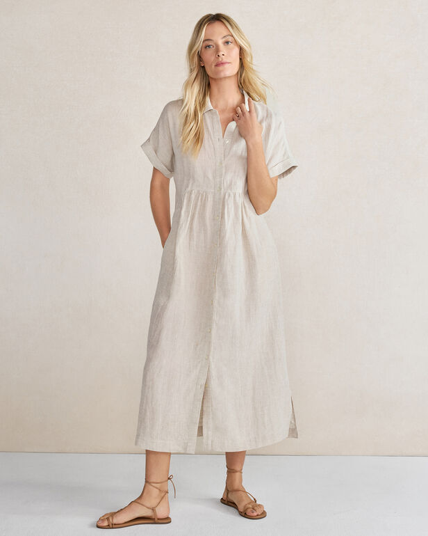 Linen Button-Front Dress