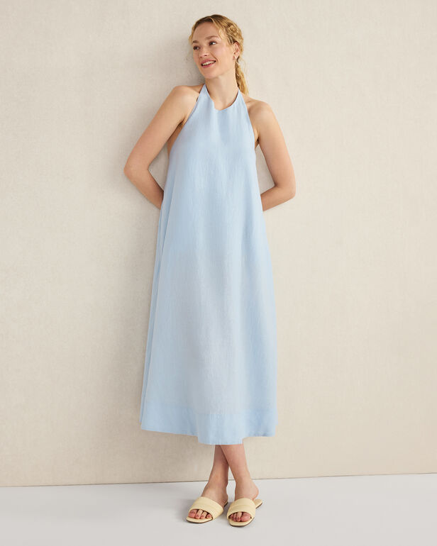 Linen Halter Midi Dress