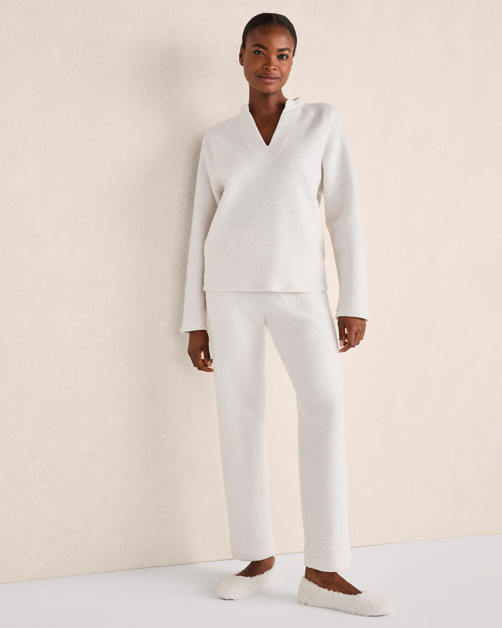 Comfort Fleece Notch-Neck Pullover | Haven Well Within