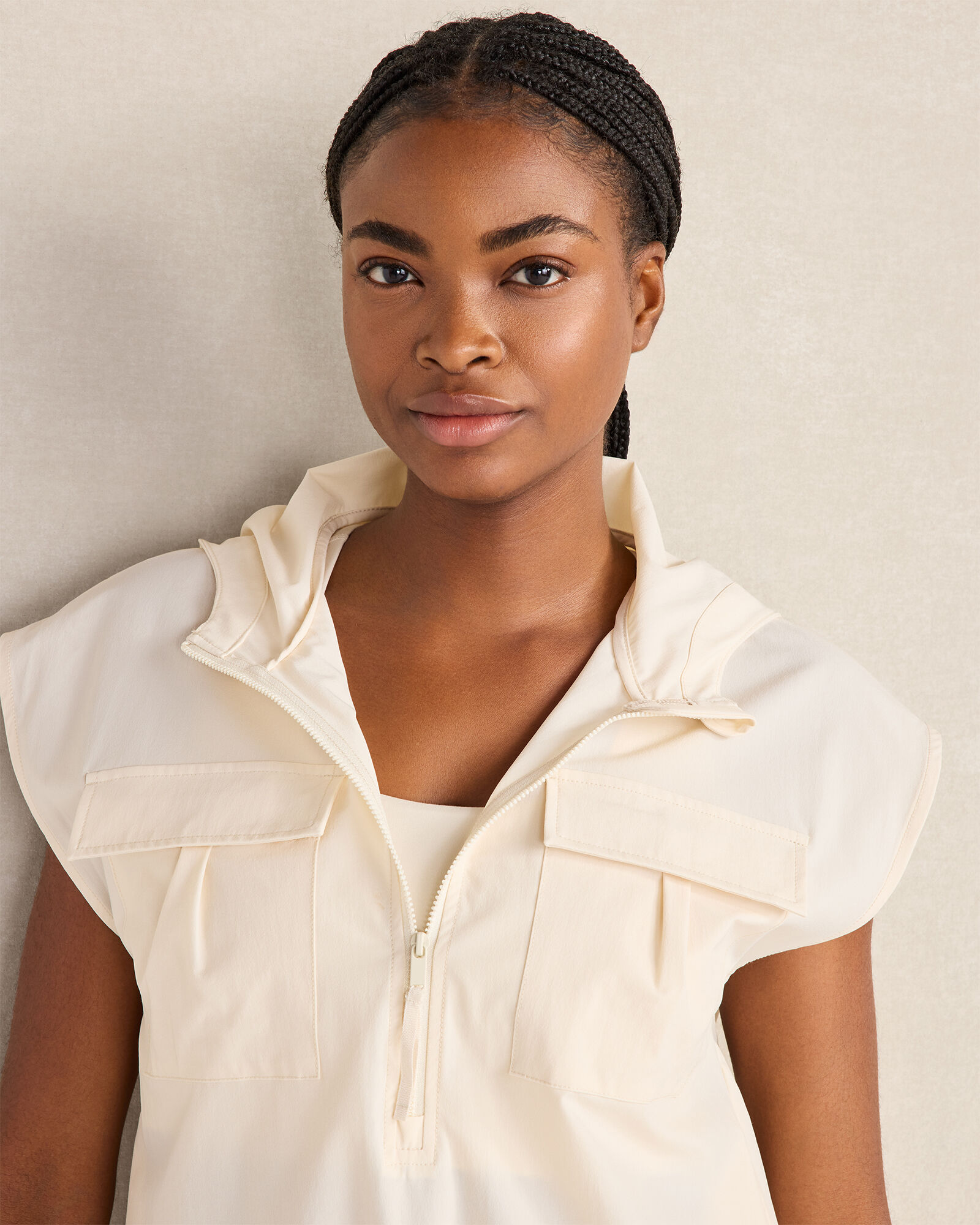Woven Nylon Hooded Vest