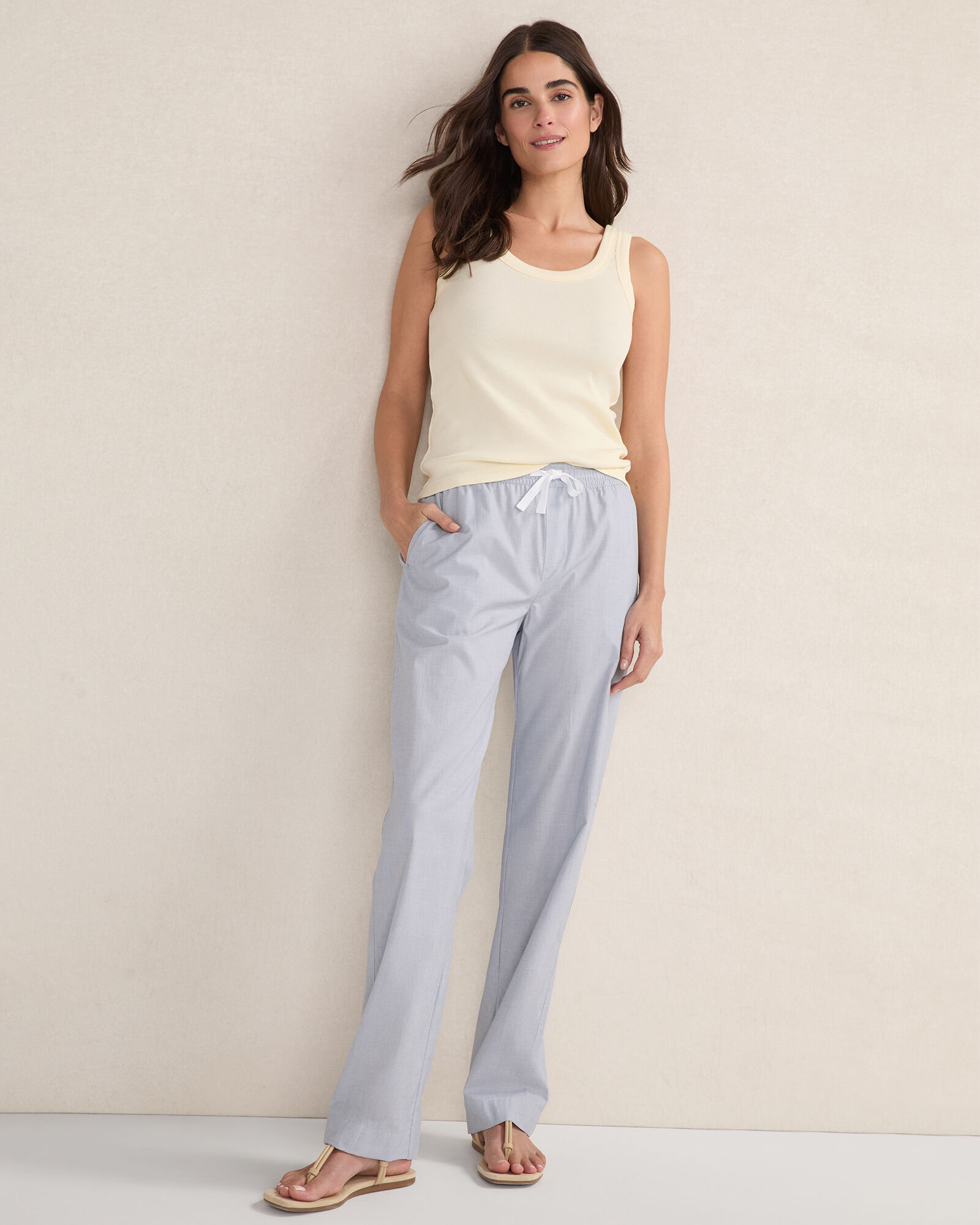 Organic Cotton Poplin Straight Leg Pants