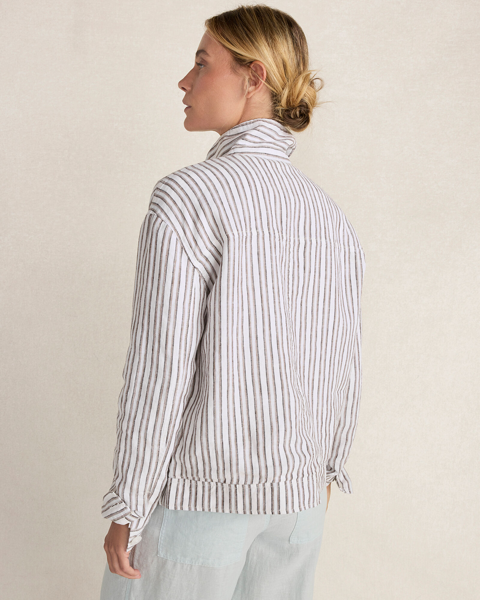 Everweave Linen Stripe Boxy Jacket | Haven Well Within